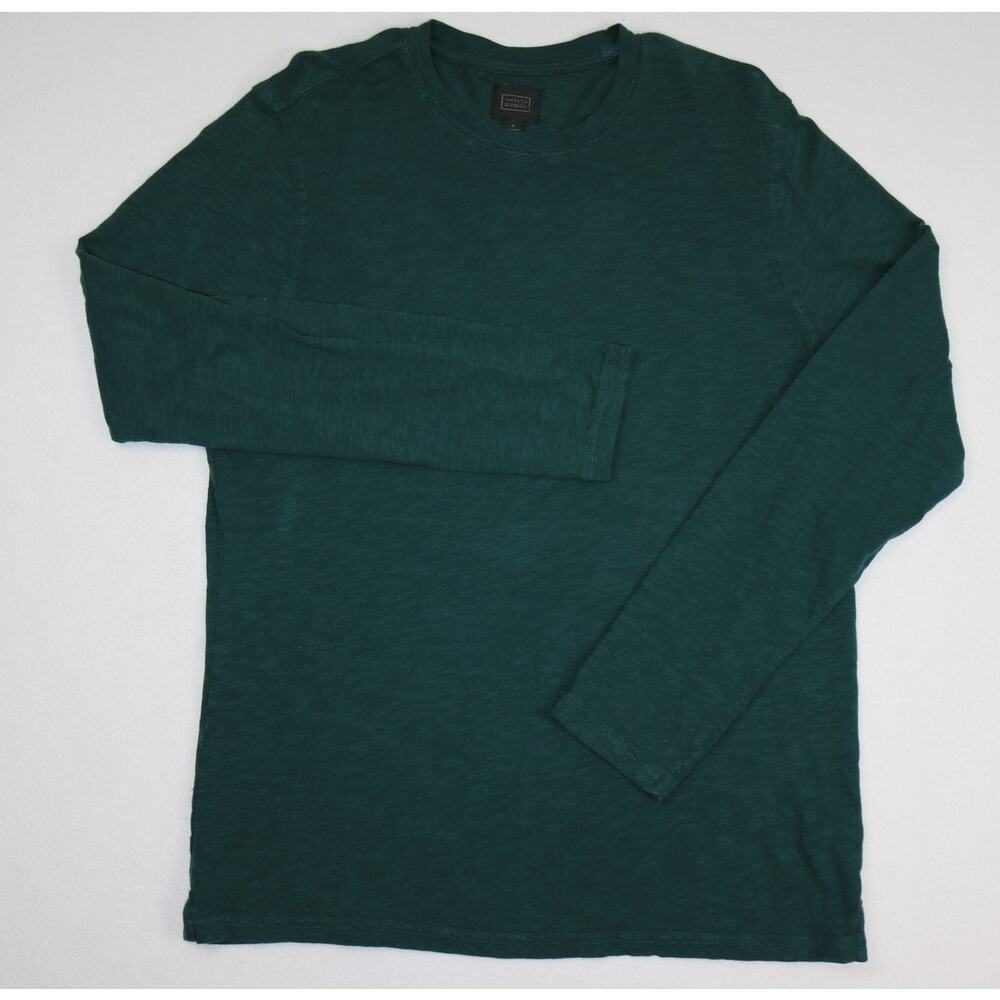 14th & Union Long Sleeve Shirt Mens Medium Green Crew Neck Pullover Casual M
